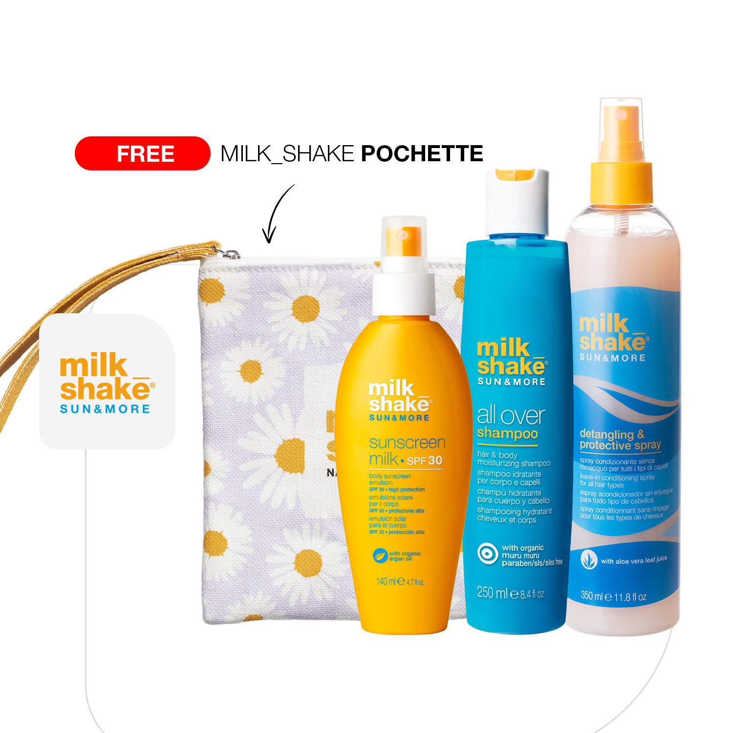 Hair & Skin Summer kit + milk_shake® Travel Pouch Free